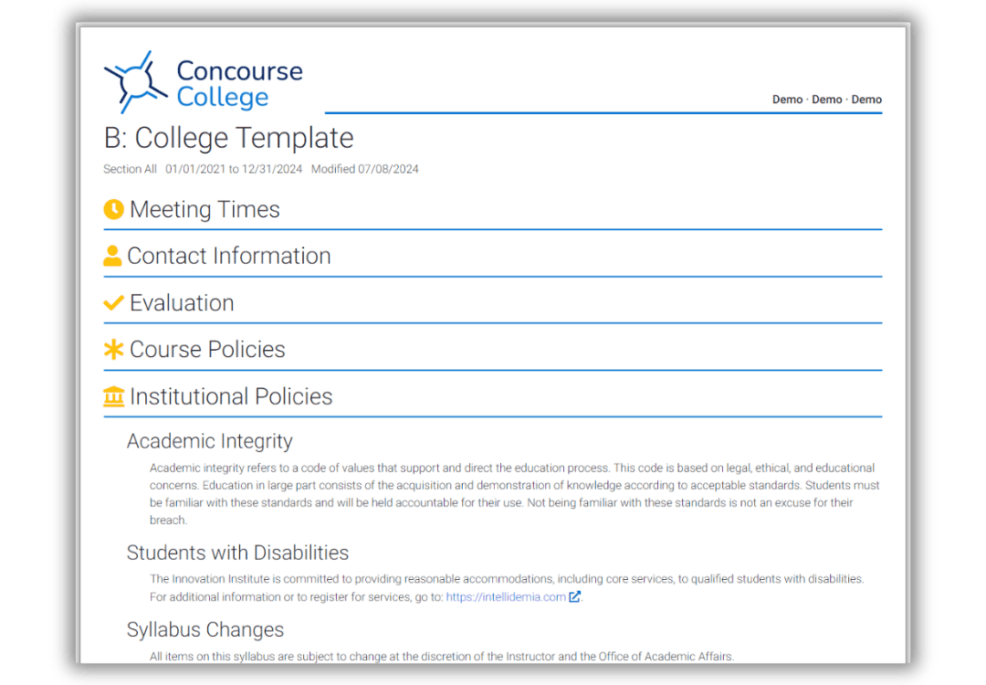 Syllabus template