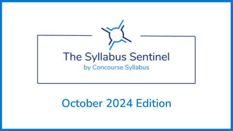 Image of the header of the Syllabus Sentinel by Concourse Syllabus, October 2024