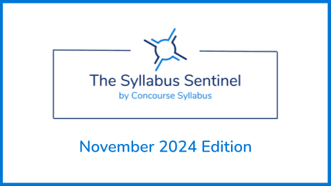 Image of the header of the Syllabus Sentinel by Concourse Syllabus, November 2024