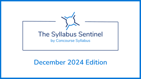 Image of the header of the Syllabus Sentinel by Concourse Syllabus, December 2024