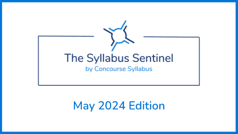 Image of the header of the Syllabus Sentinel by Concourse Syllabus, May 2024