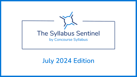 Image of the header of the Syllabus Sentinel by Concourse Syllabus, July 2024