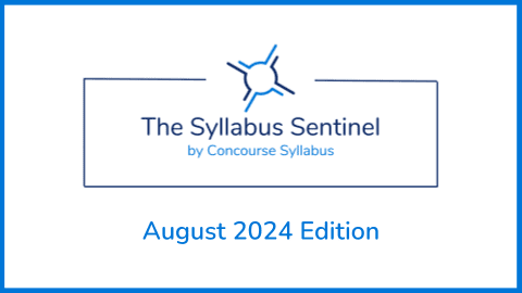 Image of the header of the Syllabus Sentinel by Concourse Syllabus, August 2024